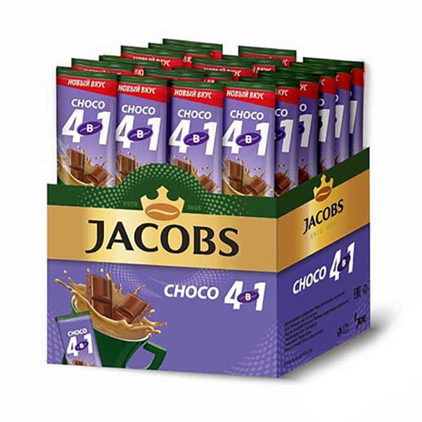 Jacobs-instant-coffee-4x1-with-cocoa-flavor-pack-of-24 قهوه فوری جاکوبز 4x1 با طعم کاکائو بسته 24 عددی