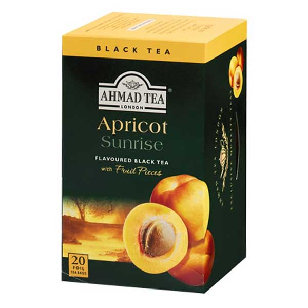 Ahmad-Apricot-Sunrice-Tea-Bag-Pack-of-20 چای کیسه ای احمد مدل Apricot Sunrice-بسته 20 عددی