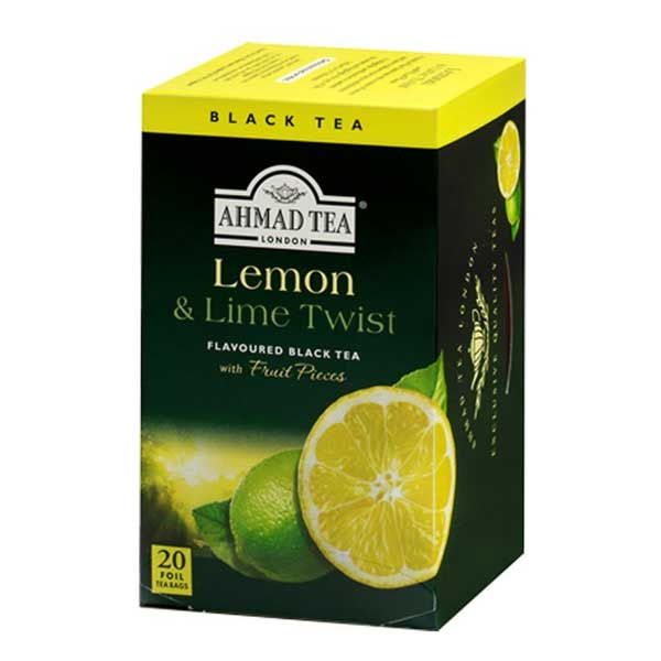 Ahmad-lemon-and-lime-tea بسته چای کیسه ای احمد مدل Lemon And Lime Twist