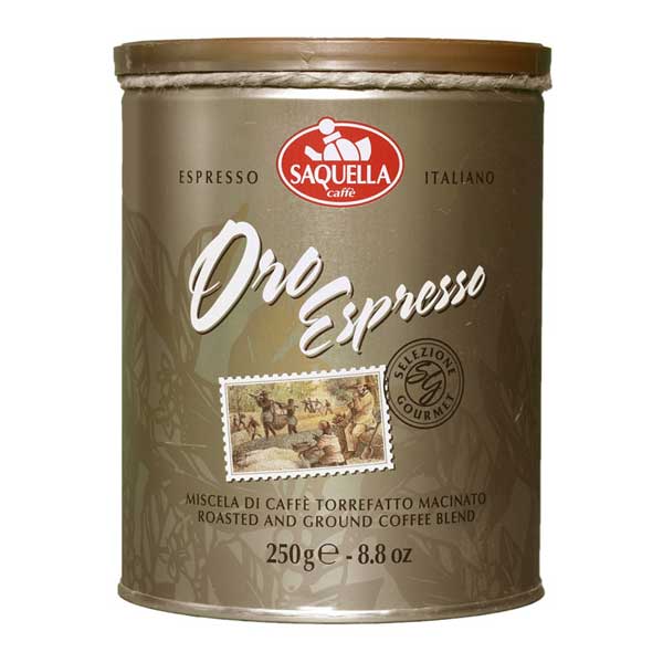 Saquella-coffee-can-Oro-Espresso-model قوطی قهوه ساکوئلا مدل Oro Espresso